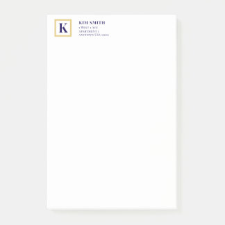Bloco De Notas Papelaria Personalizada com Monograma Clássico | D