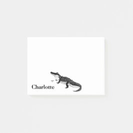 Bloco De Notas Papelaria Personalizada de Arte de Crocodilo Preto