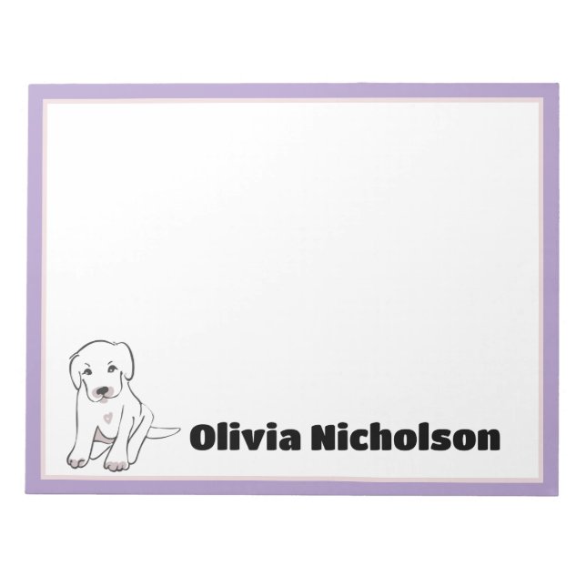 Bloco De Notas Papelaria Personalizada de Arte Puppy (Frente)
