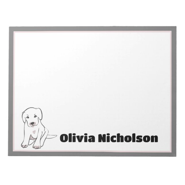 Bloco De Notas Papelaria Personalizada de Arte Puppy (Frente)