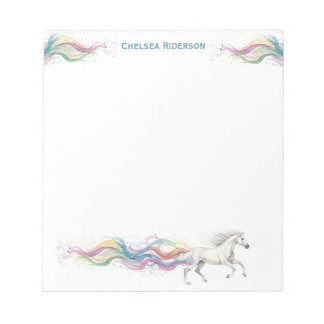 Bloco De Notas Papelaria Personalizada de Cavalo Cavalo Branco Ar