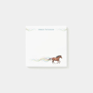 Bloco De Notas Papelaria Personalizada de Cavalo Cavalo Marrom & 
