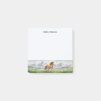 Bloco De Notas Papelaria Personalizada de Cavalo Nome Personaliza
