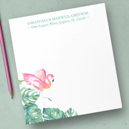 Bloco De Notas Papelaria Personalizada Flamingo Rosa Tropical