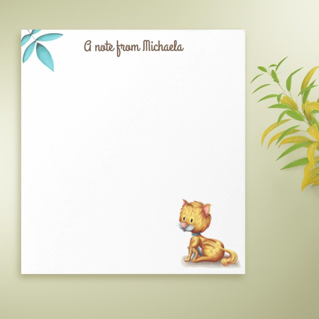 Bloco De Notas Papelaria personalizada para amantes de Gato Cinto (Cute simple cat lover notepad)