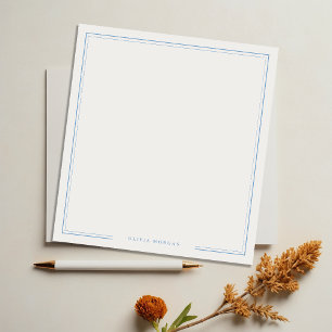 Bloco De Notas Papelaria Simples com Borda Azul Empoeirada Person