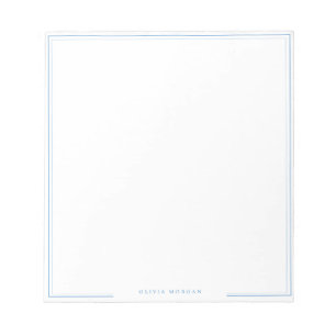 Bloco De Notas Papelaria Simples com Borda Azul Poeirento Persona