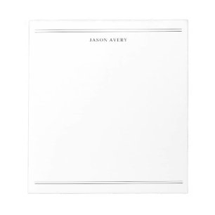 Bloco De Notas Papelaria Simples de Duas Linhas Preto e Branco