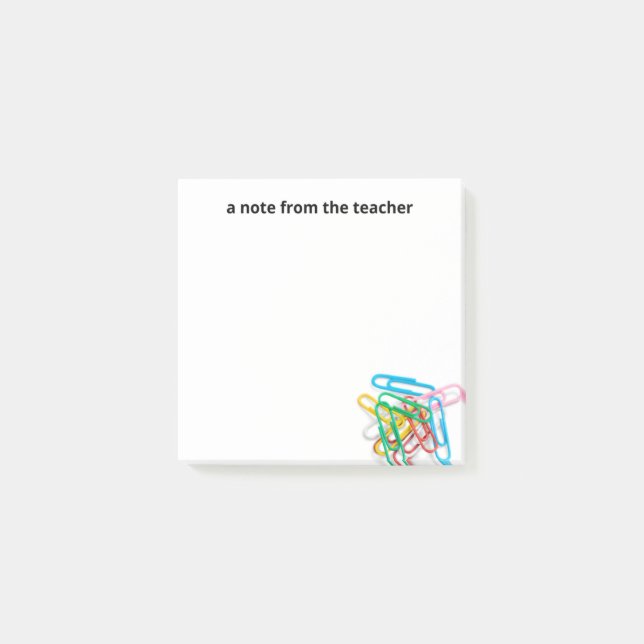 Bloco De Notas Paperclipe Uma Nota Do Professor (Frente)
