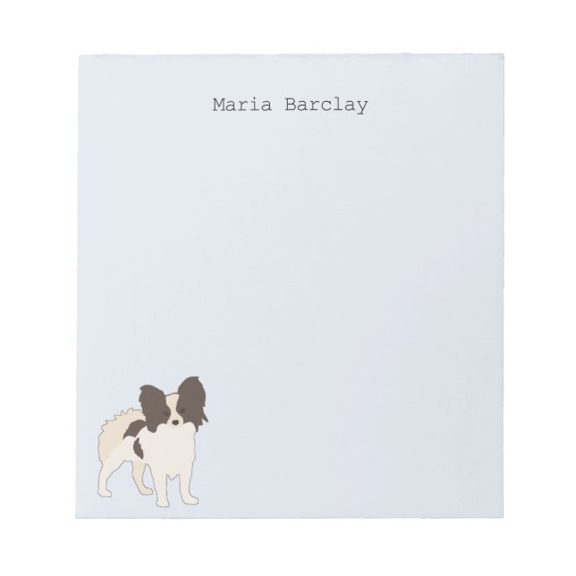 Bloco De Notas Papillon Cartoon Dog (Frente)