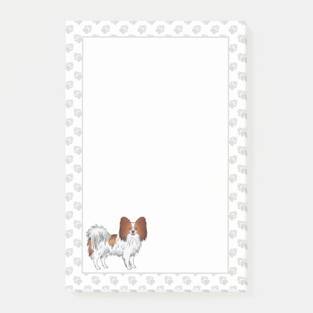 Bloco De Notas Papillon Desenho Animado Vermelho e Branco Com Pat (Frente)