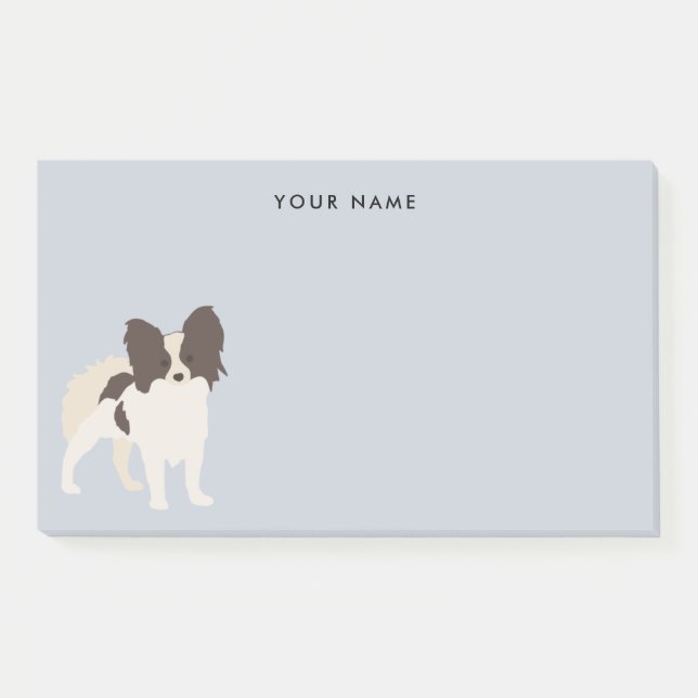 Bloco De Notas Papillon Dog Breed Cartoon (Frente)