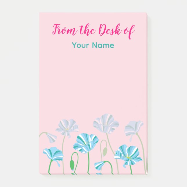 Bloco De Notas Papoila azul personalizada (Frente)