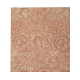 Bloco De Notas Papoila cor-de-rosa (por William Morris) (Padrão V
