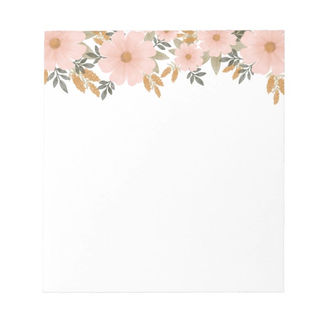 Bloco De Notas Paquistosa, Pink Fall Floral (Frente)
