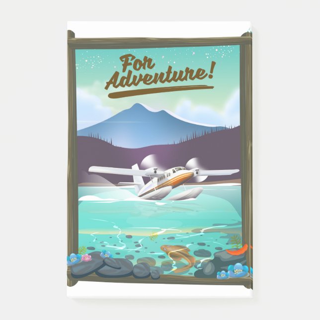 Bloco De Notas Para Adventure! Poster de viagens do avião marítim (Frente)