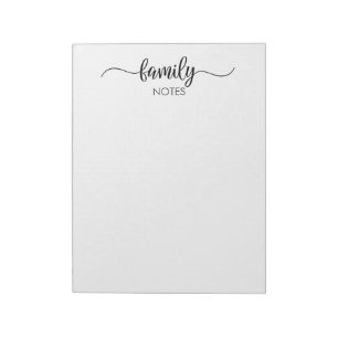Bloco de Notas para Anotações da Família
