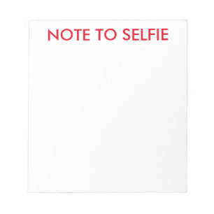 Bloco de notas para escrita de selfie