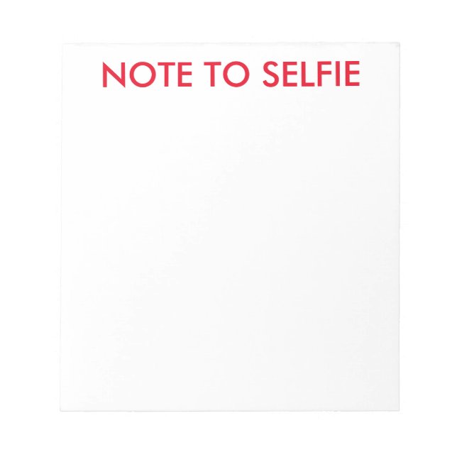Bloco de notas para escrita de selfie (Frente)
