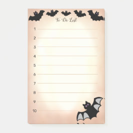 Bloco De Notas Para fazer lista de morcegos voadores de Halloween
