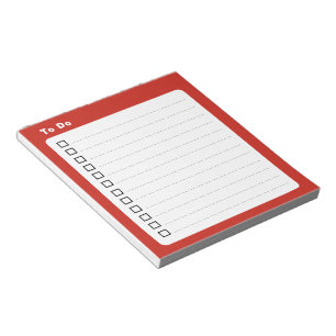 Bloco De Notas Para fazer o Minimalista Vermelho