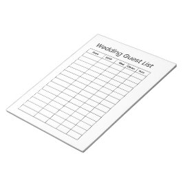 Bloco de Notas para Lista de Convidados de Casamen
