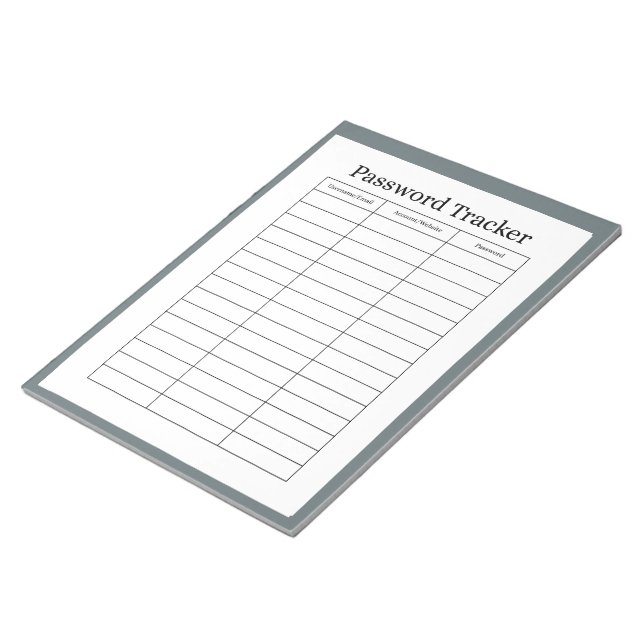 Bloco de Notas para Senhas Fáceis (Inclinado)