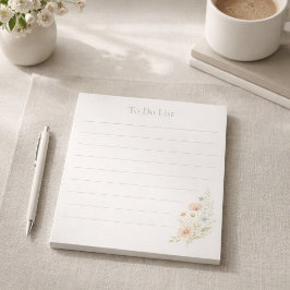 Bloco De Notas Para Sua Lista de Tarefas Personalizada de Flores