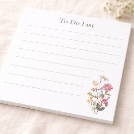 Bloco De Notas Para Sua Lista de Tarefas Personalizada de Flores