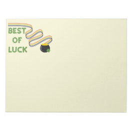 Bloco De Notas Parabéns com Avental com Trevos e Arco-íris