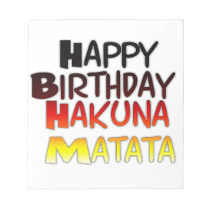 Bloco De Notas Parabéns Hakuna Matata Inspiração