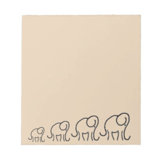 Bloco De Notas Parada Minimalista de Elefantes Estilizados