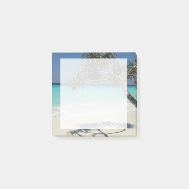 Bloco De Notas Paraíso Sunny Tropical Beach Ocean (Frente)