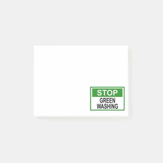 Bloco De Notas Parar Sinal de Lavagem em Verde (Frente)