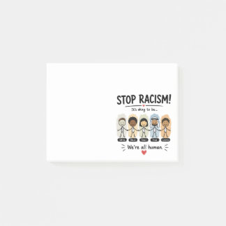 Bloco De Notas Pare o racismo somos todos humanos