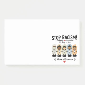 Bloco De Notas Pare o racismo somos todos humanos