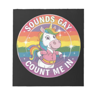 Bloco De Notas Parece Gay Me Conta Arco-Íris Unicórnio LGBTQ