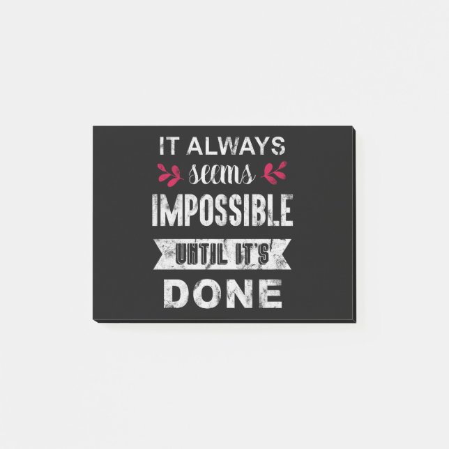 Bloco De Notas Parece Sempre Impossível Até Que Seja Feito (Frente)