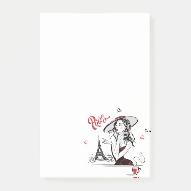 Bloco De Notas Paris & Café, vermelho (Frente)