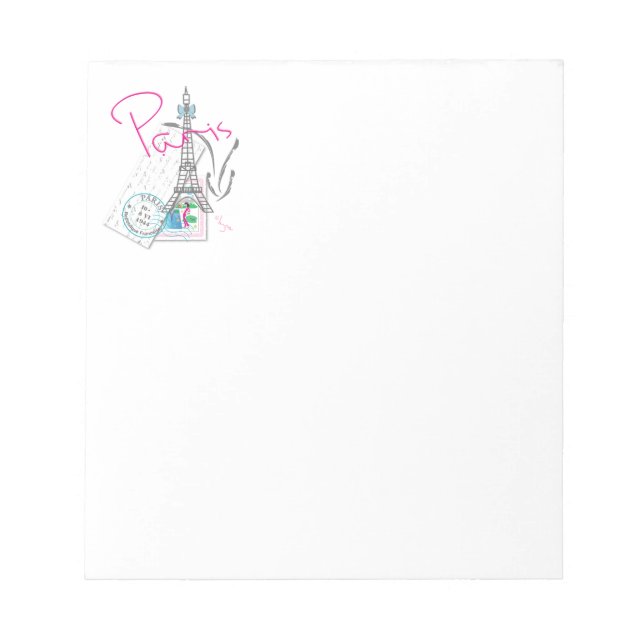 Bloco De Notas Paris com amor e Torre Eiffel (Frente)