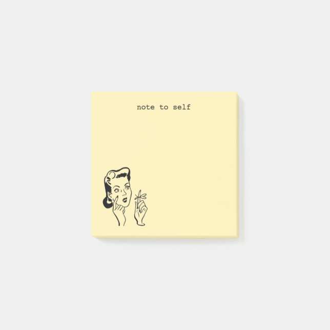 Bloco De Notas Parteira Retroativa Yellow Funny Note Self (Frente)