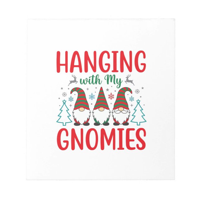 Bloco De Notas Passando o Natal com Meus Gnomos (Frente)