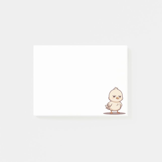 Bloco De Notas Passarinho Bebê Engraçado e Mal-Humorado Kawaii Ca (Frente)