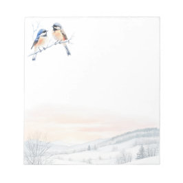 Bloco De Notas Pássaro Chickadee no Natal