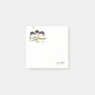 Bloco De Notas Pássaro Chickadee Personalizado Posta-o Nota