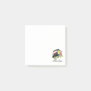 Bloco De Notas Pássaro de Toucan da aguarela com flores