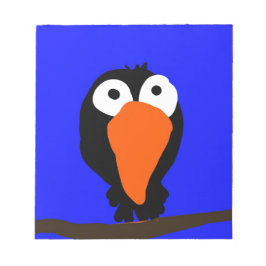 Bloco De Notas pássaro preto desenhando uraco