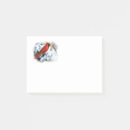 Bloco De Notas pássaro vermelho na neve