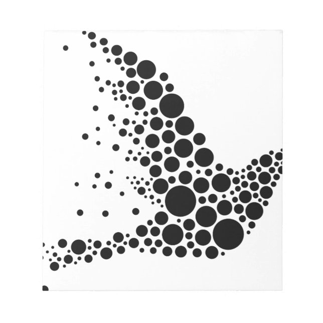 Bloco De Notas Pássaro voador preto (Frente)