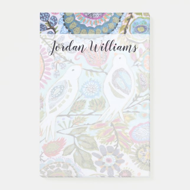 Bloco De Notas Pássaros de Papel I (Frente)